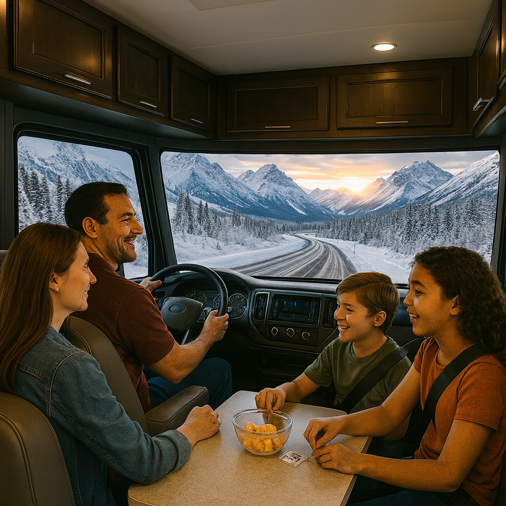 Family Driving in Diesel RV